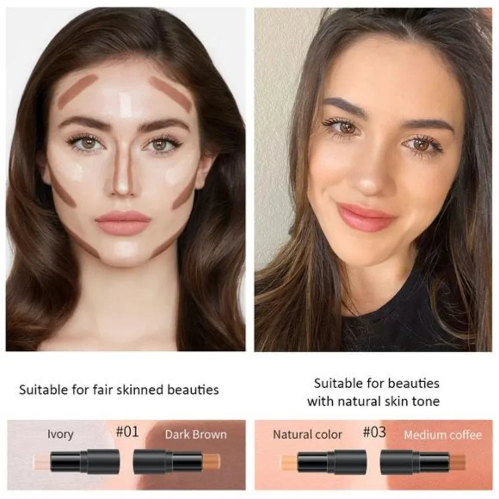 4 Colors Cream Contour Sticks Makeup Kit for Light Medium Skin 1#,3#